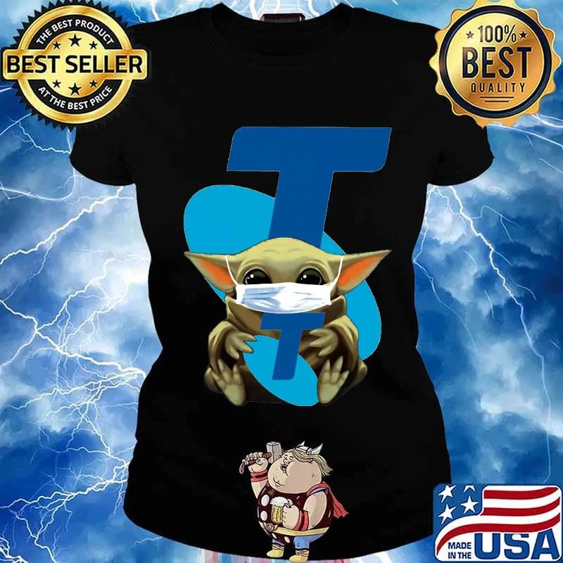 Star wars baby yoda mask hug stellar s Ladies tee