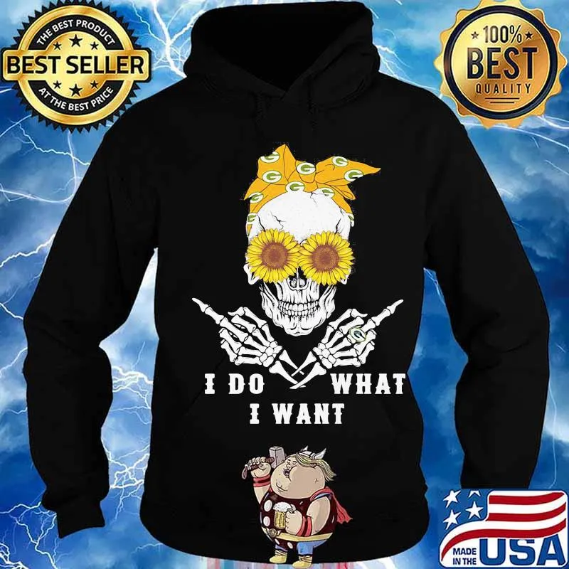 Sugar skull green bay packers i do what i want s Hoodie
