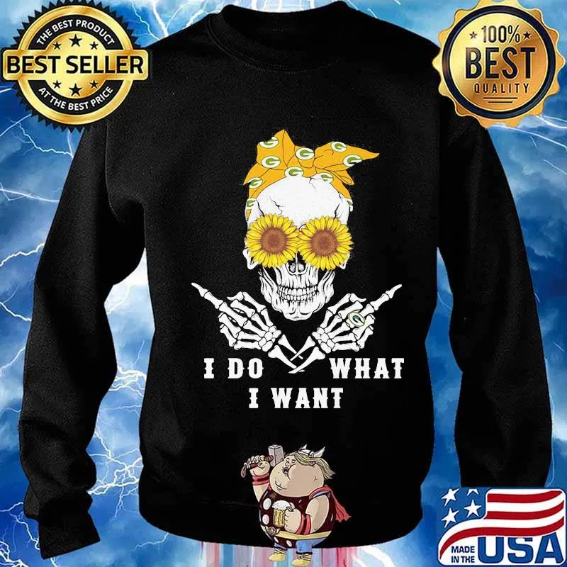 Sugar skull green bay packers i do what i want s Sweater