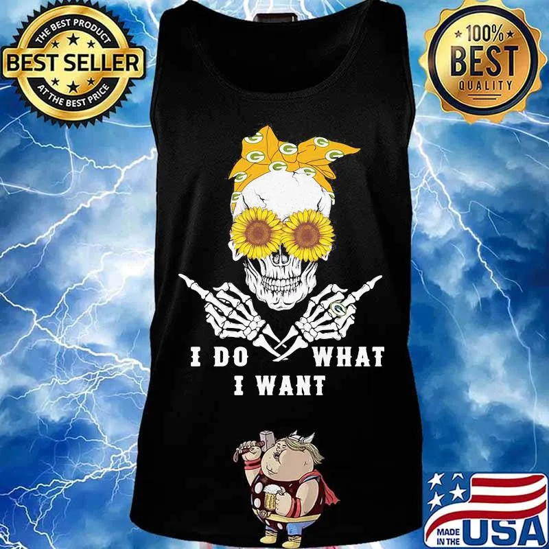 Sugar skull green bay packers i do what i want s Tank top