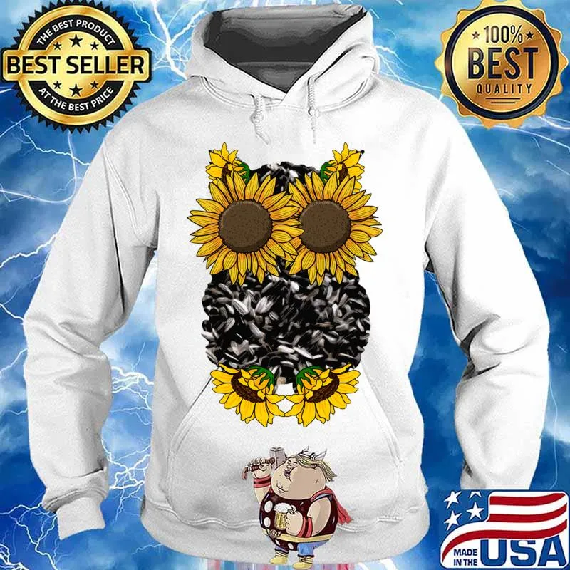 Sunflower Owl Cute Nocturnal Animal Floral Bird Lover Gift Pullover s Hoodie