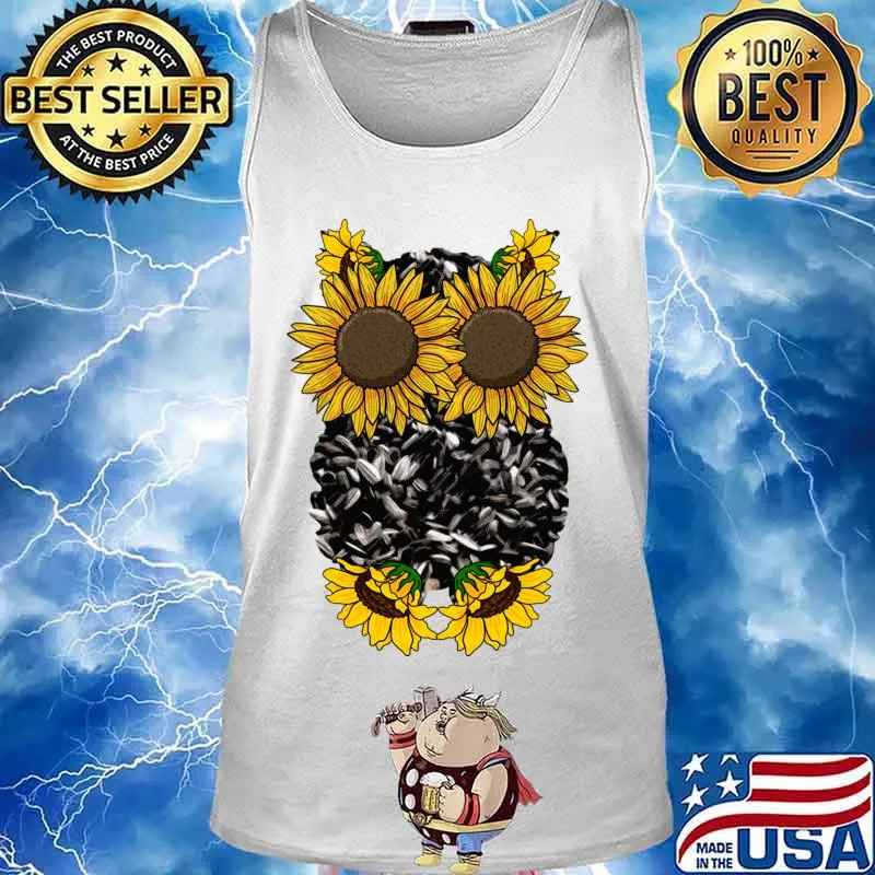 Sunflower Owl Cute Nocturnal Animal Floral Bird Lover Gift Pullover s Tank top