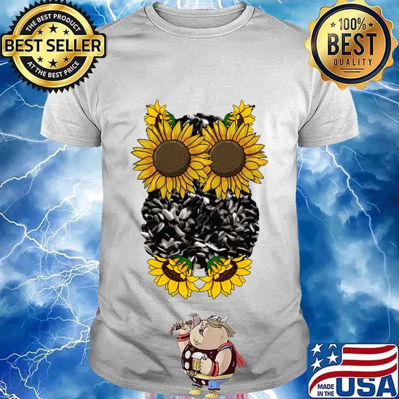 Sunflower Owl Cute Nocturnal Animal Floral Bird Lover Gift Pullover shirt
