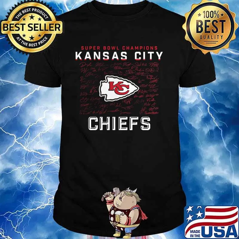 Super bowl liv champions kansas city chiefs football players signatures shirt