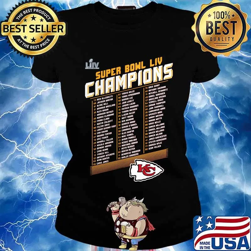 Super bowl liv champions players kansas city chiefs football logo s Ladies tee