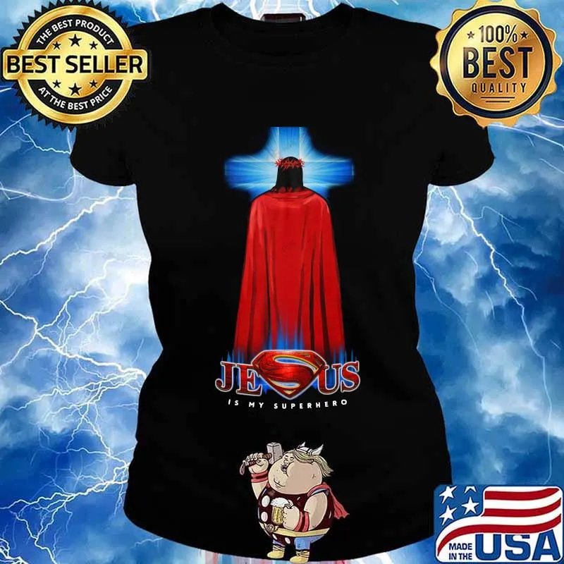 Superman jesus cross christian religious s Ladies tee