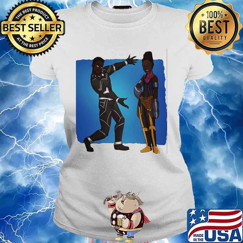 T'challa and shuri black panther marvel heroes s Ladies tee