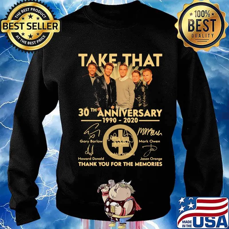Take that 30th anniversary 1990 2020 thank you for the memories signatures s Sweater