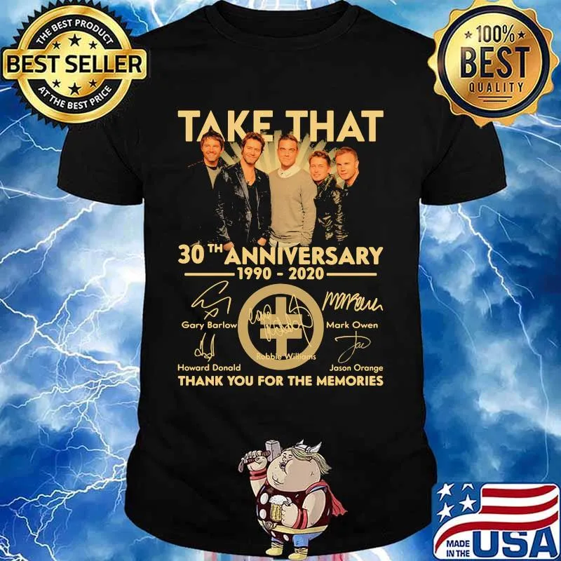 Take that 30th anniversary 1990 2020 thank you for the memories signatures shirt