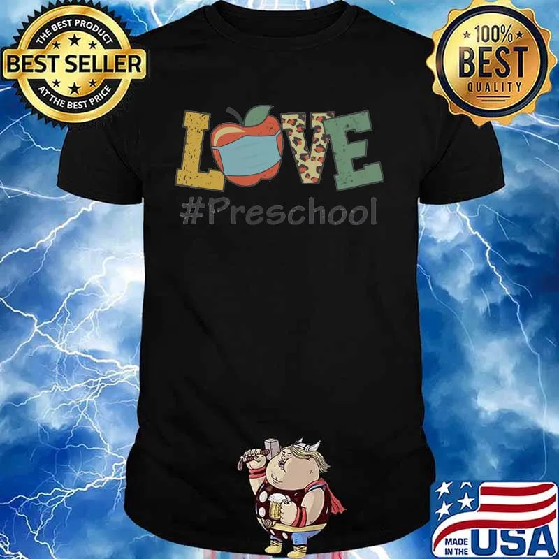 Teacher love preschool mask leopard shirt