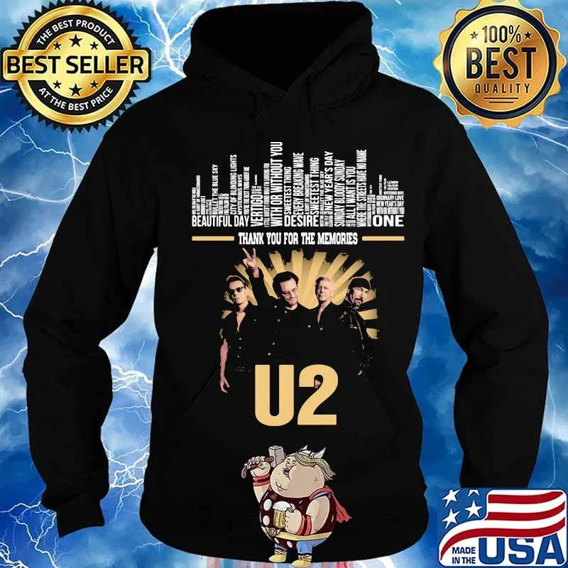 Thank you for the memories U2 band members light s Hoodie