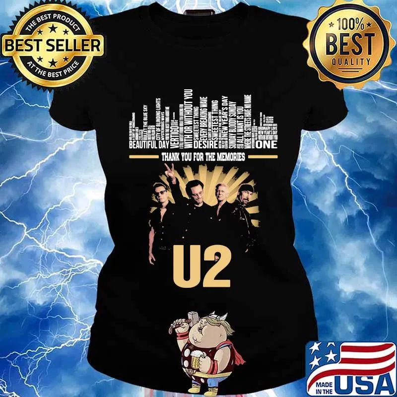 Thank you for the memories U2 band members light s Ladies tee