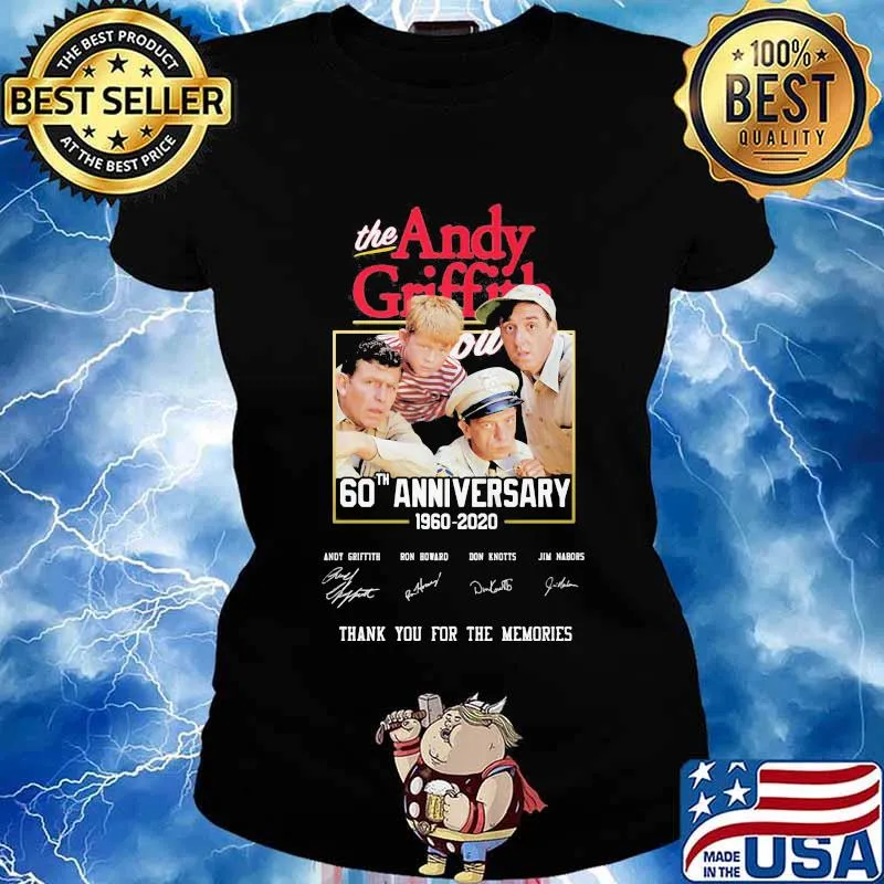 The andy griffith 60th anniversary 1960 2020 thank you for the memories signatures s Ladies tee