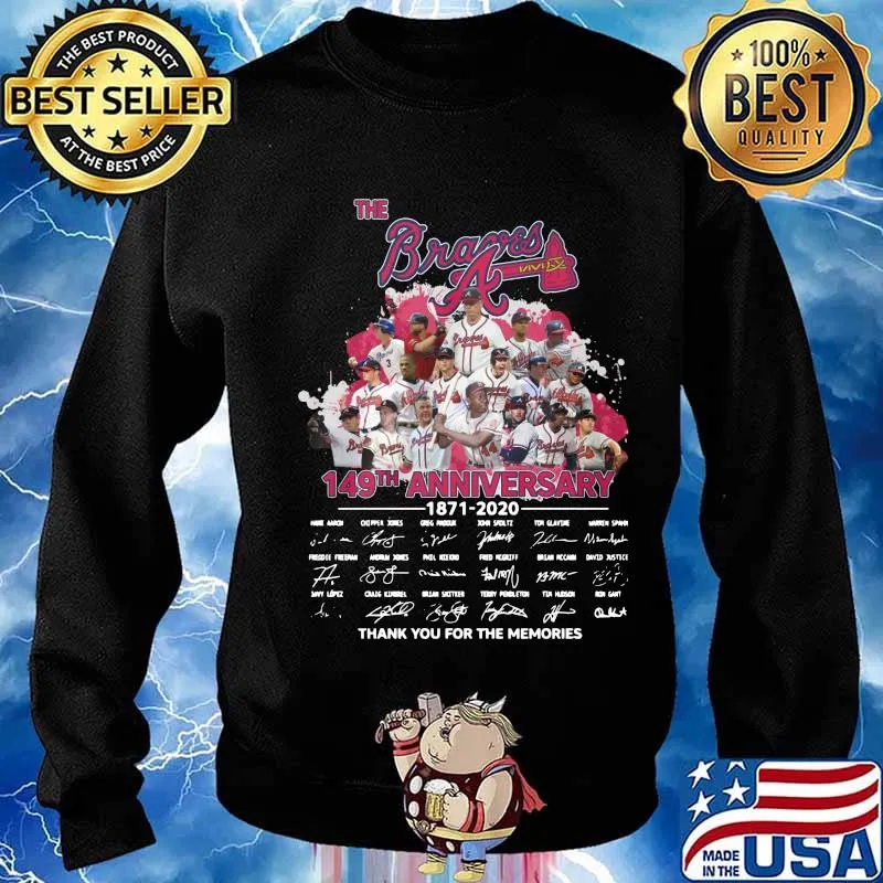 The atlanta braves 149th anniversary 1871 2020 thank you for the memories signatures s Sweater