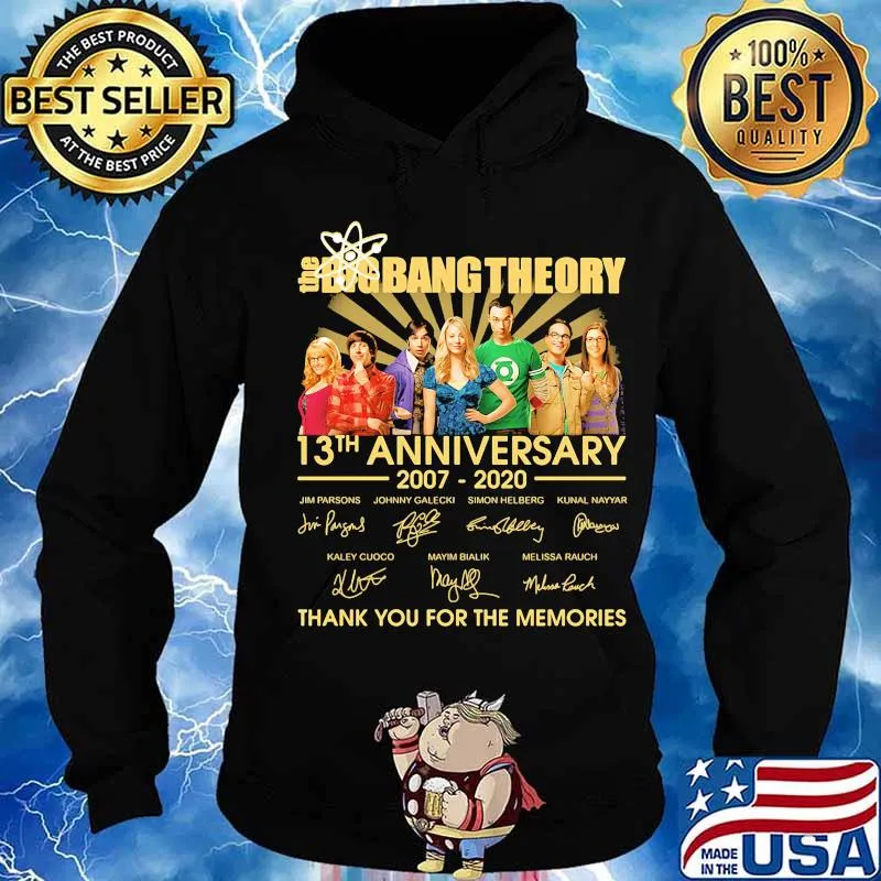 The big bang theory 13th anniversary 2007 2020 thank you for the memories signatures s Hoodie