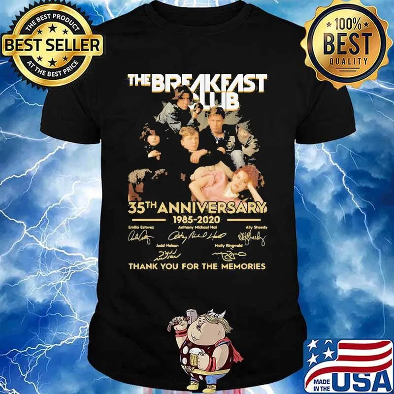 The breakfast club 35th anniversary 1985 2020 thank you for the memories signatures shirt