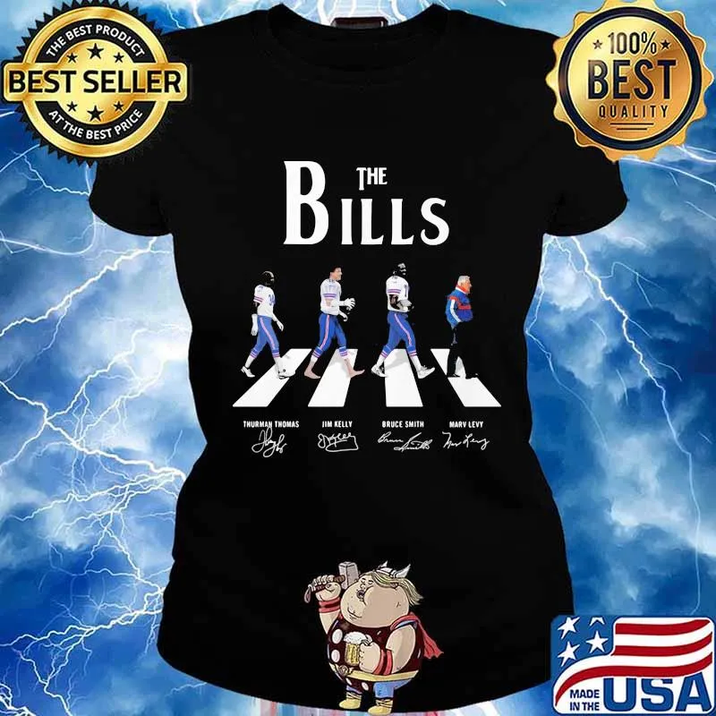 The buffalo bills football abbey road signatures s Ladies tee