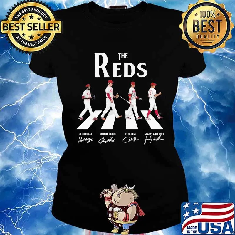 The cincinnati reds crossing the line signatures s Ladies tee