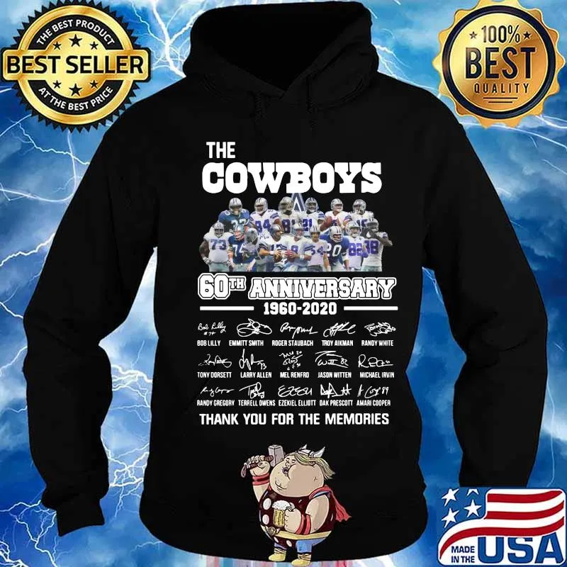 The dallas cowboys 60th anniversary 1960 2020 thank you for the memories signatures s Hoodie