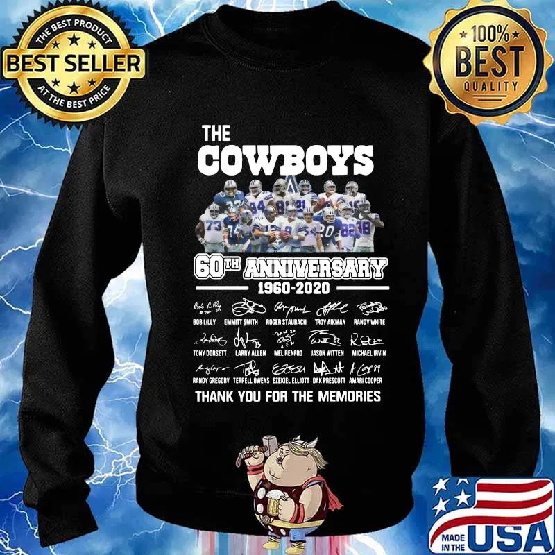The dallas cowboys 60th anniversary 1960 2020 thank you for the memories signatures s Sweater