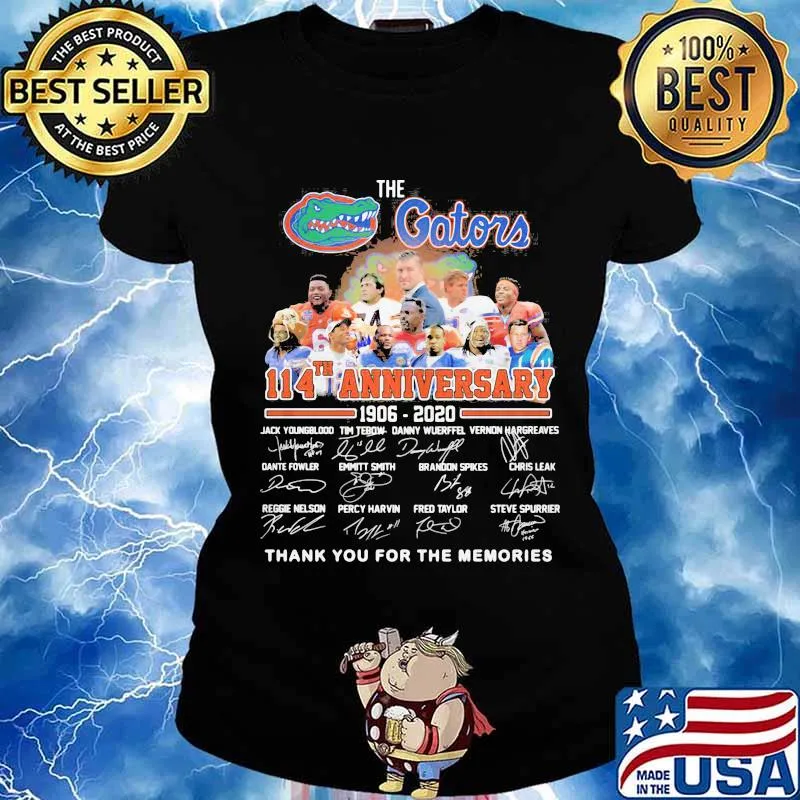 The florida gator 114th anniversary 1906 2020 thank you for the memories signatures s Ladies tee