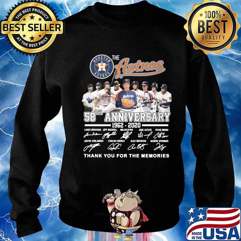 The houston astros 58th anniversary 1962 2020 thank you for the memories signatures s Sweater
