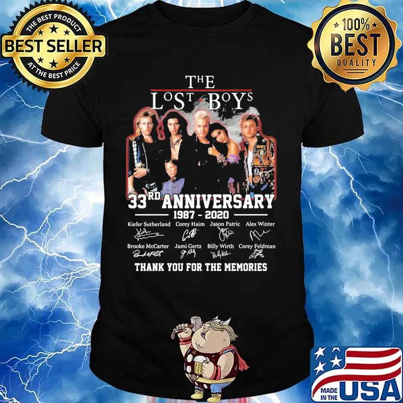 The lost boys 33rd anniversary 1987 2020 thank you for the memories signatures shirt