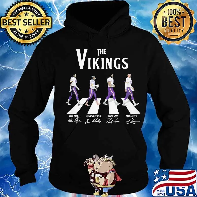 The minnesota vikings crossing the line signatures s Hoodie