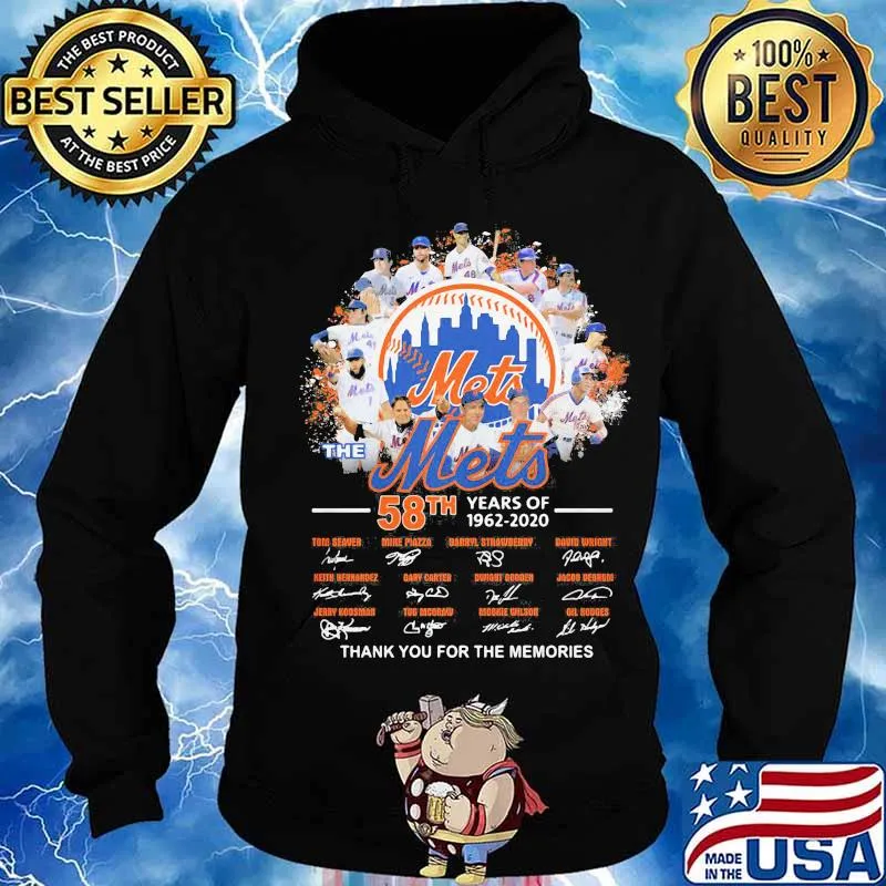 The new york mets 58th years of 1962 2020 thank you for the memories signatures s Hoodie