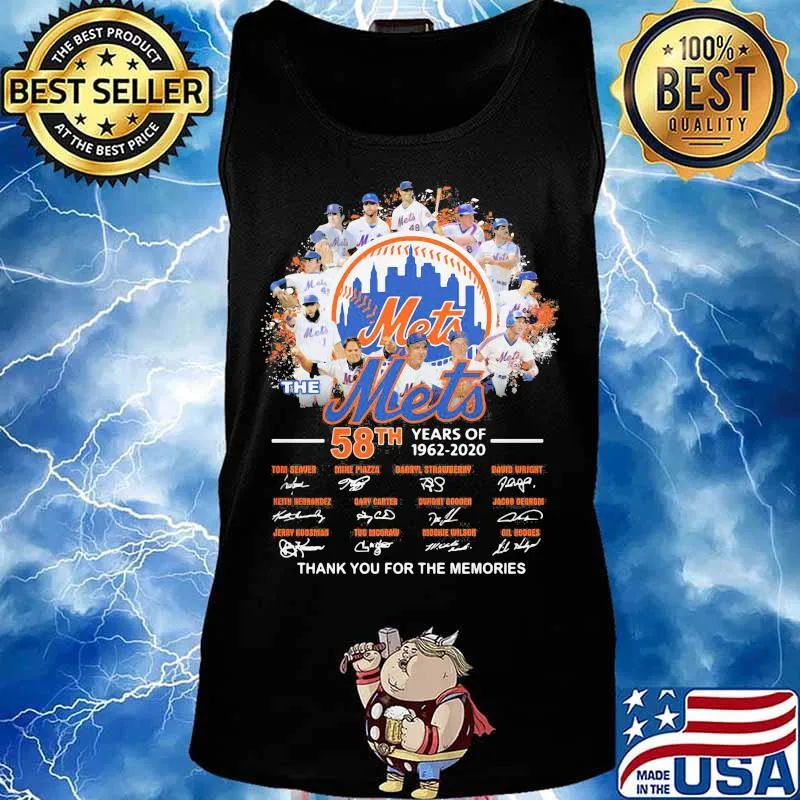 The new york mets 58th years of 1962 2020 thank you for the memories signatures s Tank top