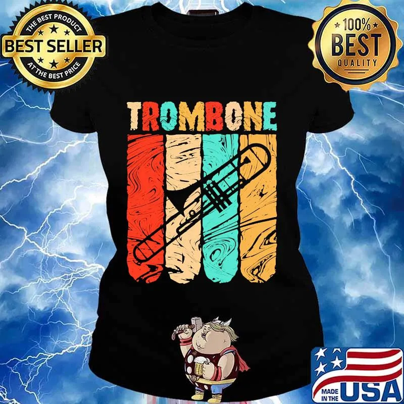 Trombone vintage retro classic s Ladies tee