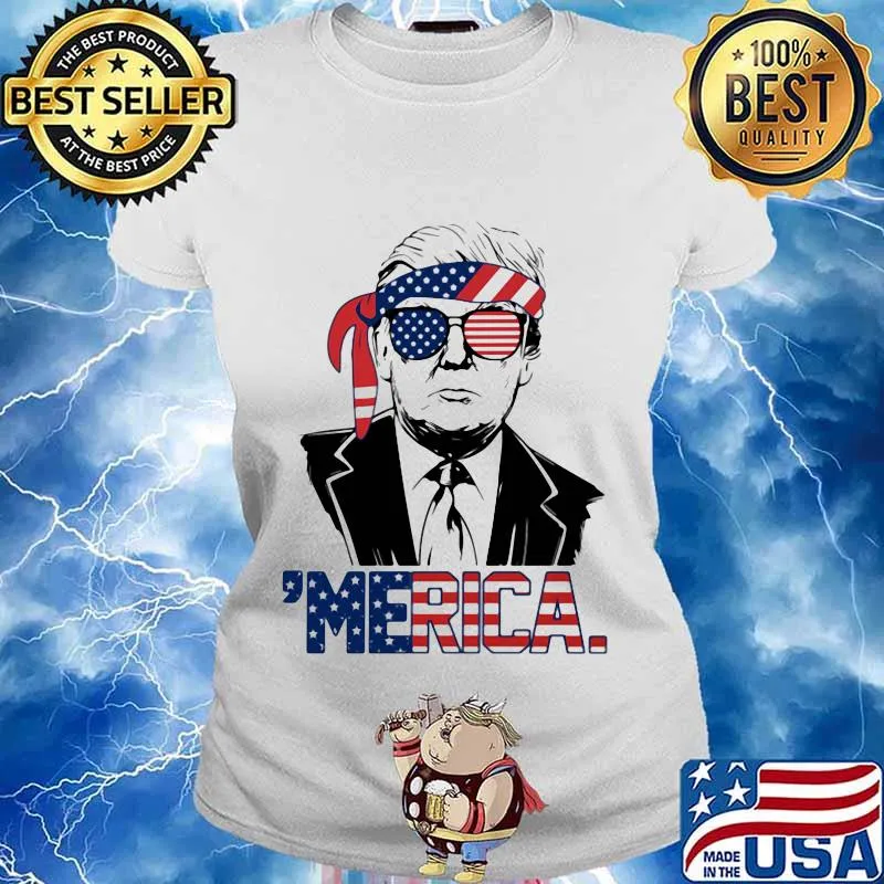 Trump 'Merica American Flag s Ladies tee