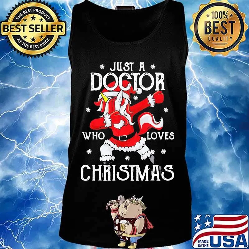Unicorn santa just a doctor who loves christmas s Tank top