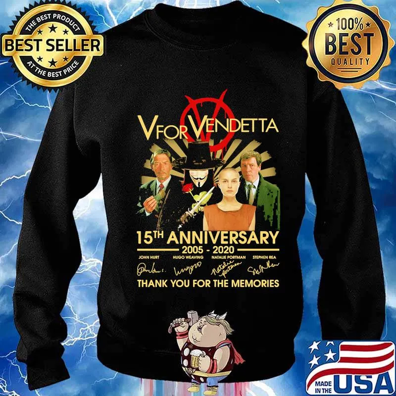 V for vendetta 15th anniversary 2005 2020 thank you for the memories signatures s Sweater