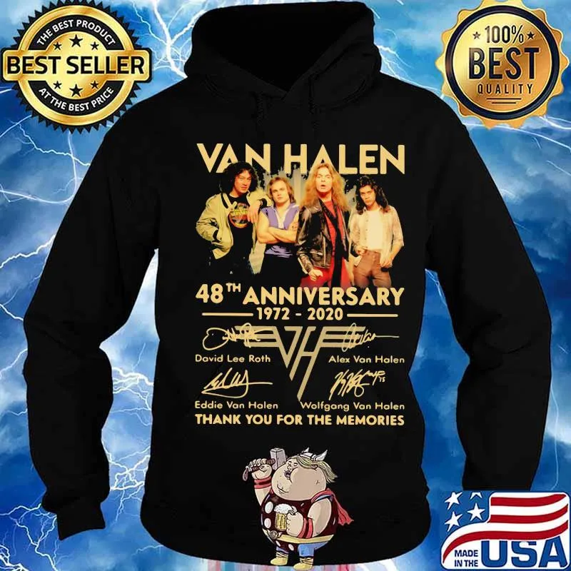 Van halen 48th anniversary 1972 2020 thank you for the memories signatures s Hoodie