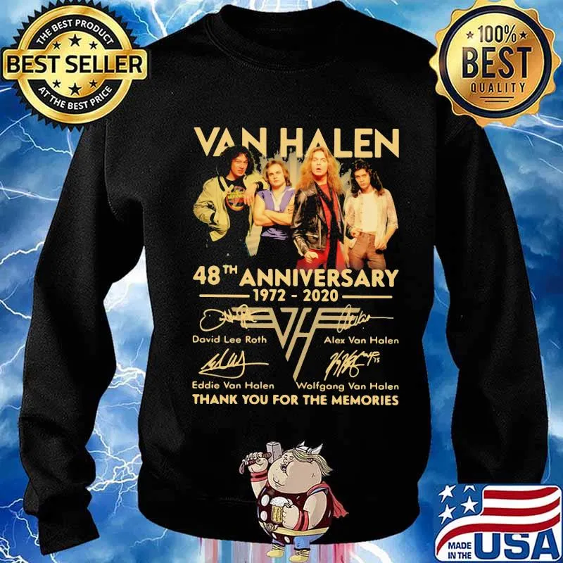 Van halen 48th anniversary 1972 2020 thank you for the memories signatures s Sweater