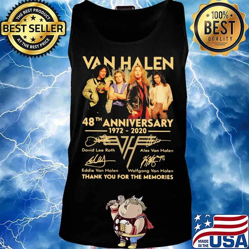 Van halen 48th anniversary 1972 2020 thank you for the memories signatures s Tank top