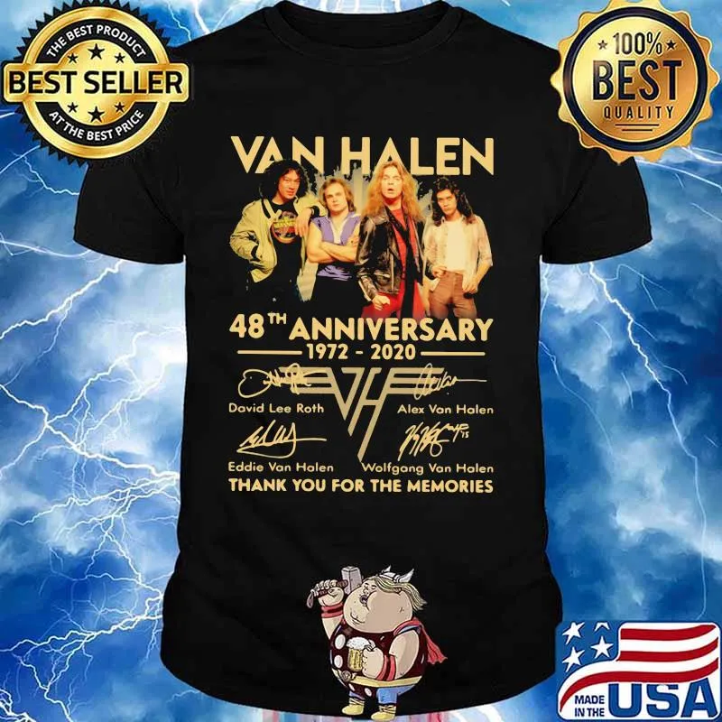 Van halen 48th anniversary 1972 2020 thank you for the memories signatures shirt