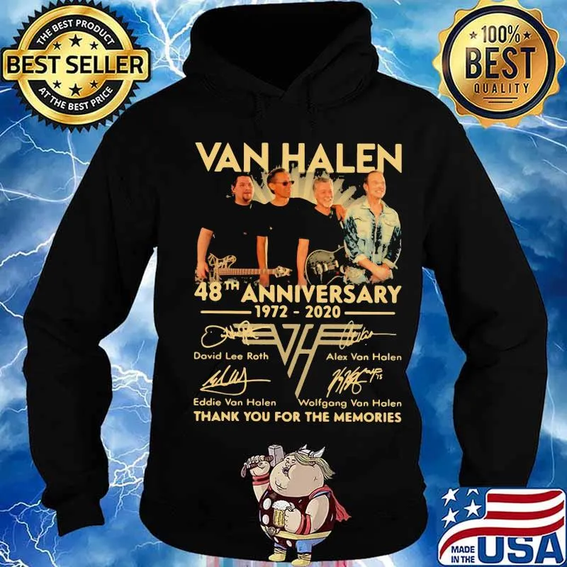 Van halen band 48th anniversary 1972 2020 thank you for the memories signatures s Hoodie