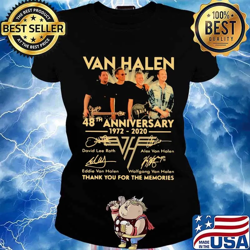 Van halen band 48th anniversary 1972 2020 thank you for the memories signatures s Ladies tee