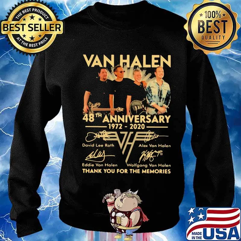 Van halen band 48th anniversary 1972 2020 thank you for the memories signatures s Sweater