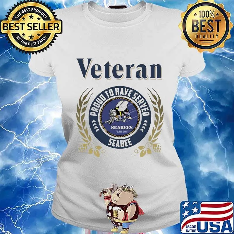 Veteran logo proud to have seaved seabees s Ladies tee