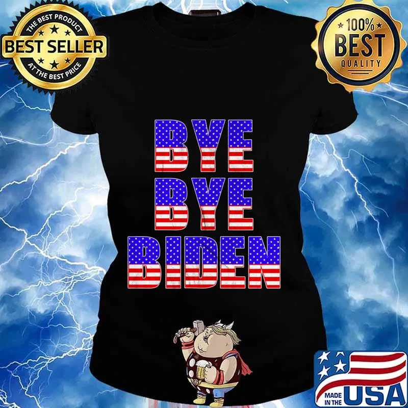 Vintage American Flag Trump for President 2020 BYE BYE BIDEN Shirt Ladies tee