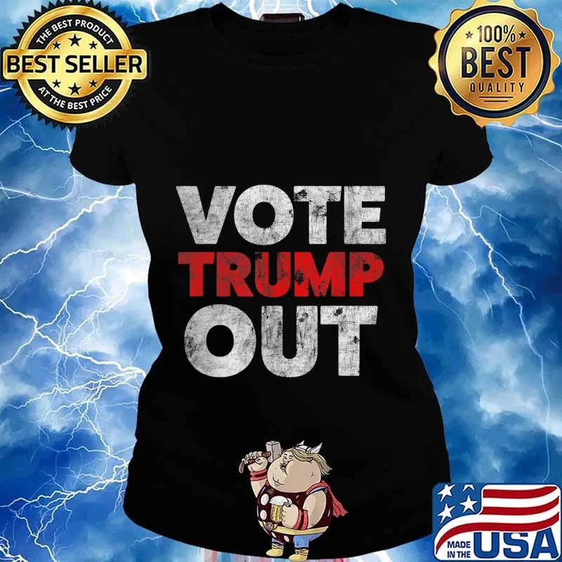 Vote Red Trump Out and Promote Change to Save America T-Shirt Ladies tee