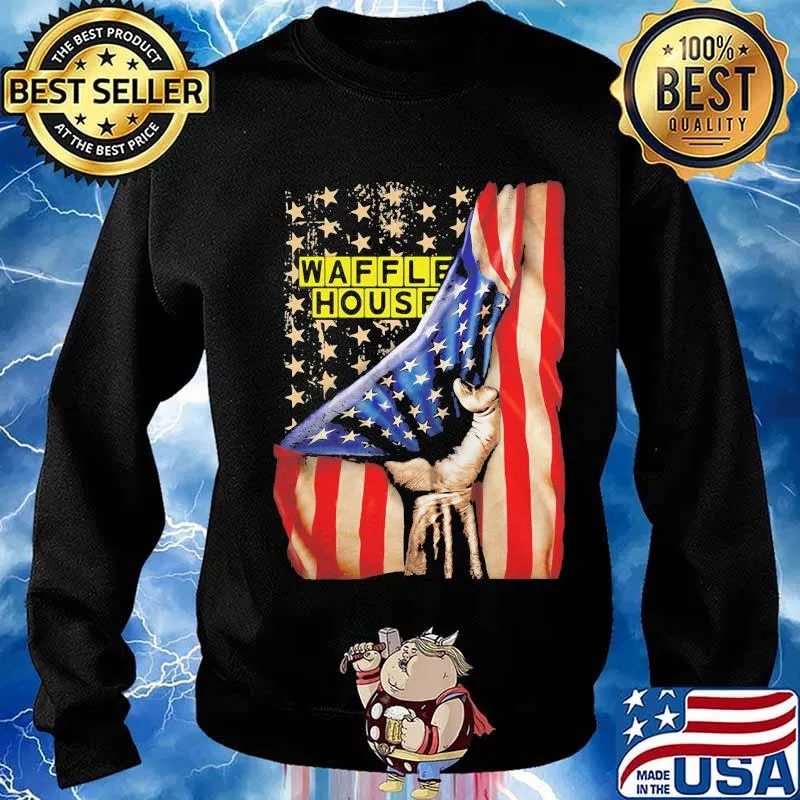Waffle house american flag independence s Sweater