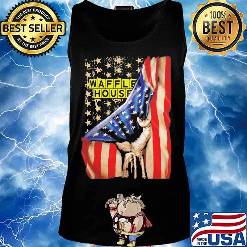 Waffle house american flag independence s Tank top