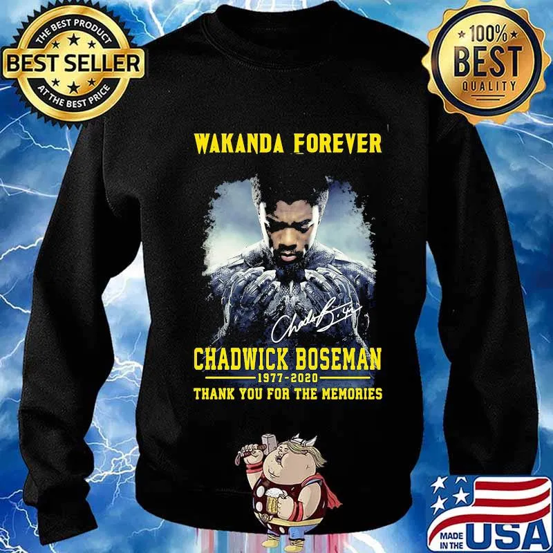 Wakanda forever black panther chadwick Boseman 1977 2020 thank you for the memories rip signature s Sweater