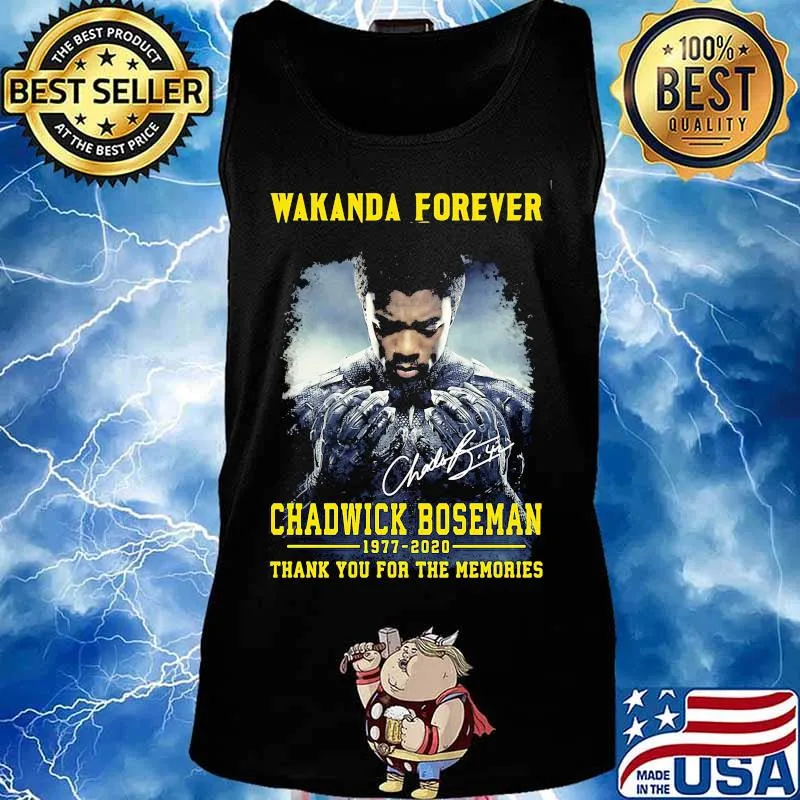 Wakanda forever black panther chadwick Boseman 1977 2020 thank you for the memories rip signature s Tank top