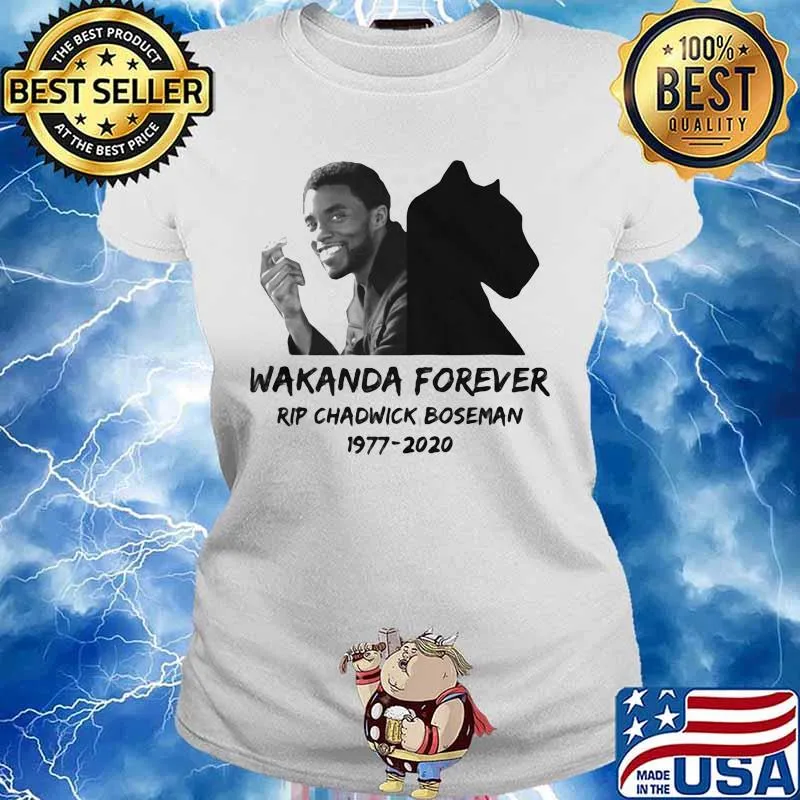 Wakanda forever rip chadwick black panther actor 1977 2020 s Ladies tee