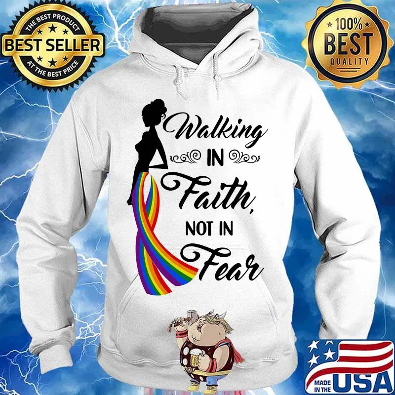 Walking in the faith not in fear Rainbow cancer awareness s Hoodie